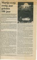 16 juni 1982 - Krantenartikel in Scheemder streekkrant: 'de Oldambster' over Martje Venema, geb 15 juni 1822 te Muntendam